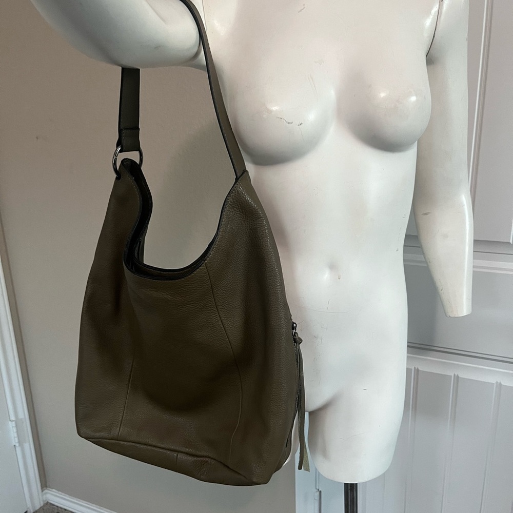 Vince Camuto Khaki Leather Hobo Bag